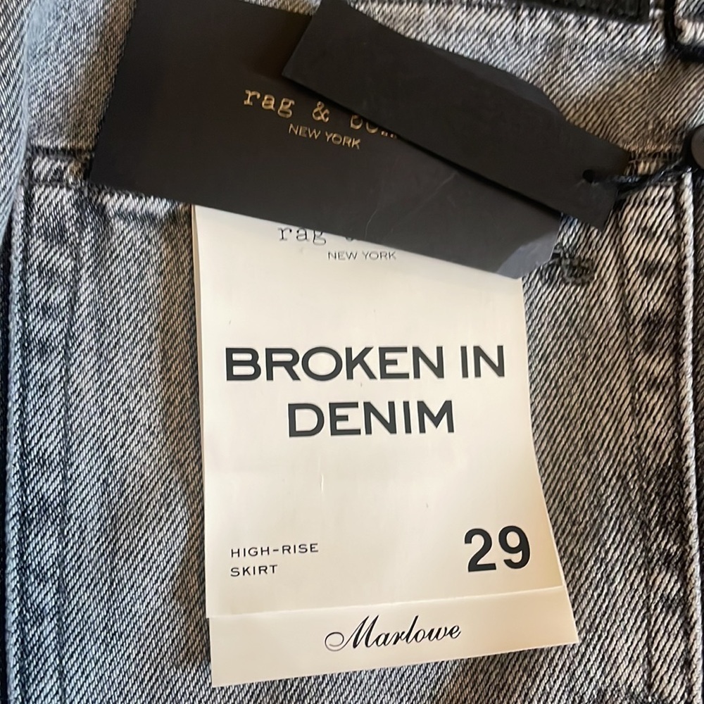 Rag & Bone “Broken In” Marlowe‎ denim high rise skirt 29 New - Picture 5 of 8